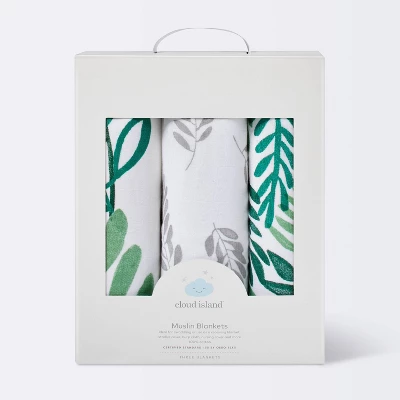 Muslin Swaddle Blanket - Cloud Island™ Green 4 Muslin Swaddle Blanket - Cloud Island™ Green - Image 2