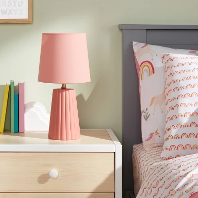 Tapered Ribbed Kids' Table Lamp - Pillowfort™ 3 Tapered Ribbed Kids' Table Lamp - Pillowfort™