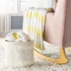 Chenille Stripe Baby Blanket - Yellow And White Stripes - Cloud Island™