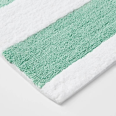 Rugby Striped Kids' Bath Rug Teal - Pillowfort™ 4 Rugby Striped Kids' Bath Rug Teal - Pillowfort™ - Image 2