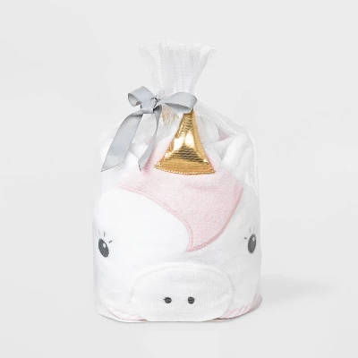 Baby Girls' Unicorn Hooded Bath Towel And Washcloth Set - Cloud Island™ Pink/White 3 Baby Girls' Unicorn Hooded Bath Towel And Washcloth Set - Cloud Island™ Pink/White