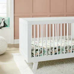 Fitted Jersey Crib Sheet Fauna - Solid Gray - Cloud Islandā¢