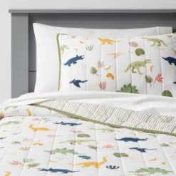 Dinosaur Poly Cotton Reversible Kids' Sham - Pillowfortâ˘