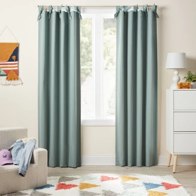 Blackout Tie Top Embellished Kids' Panel With Ties - Pillowfort™ 3 Blackout Tie Top Embellished Kids' Panel With Ties - Pillowfort™