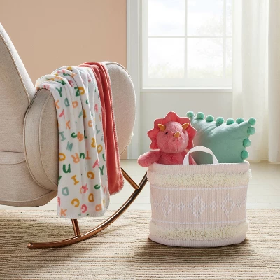 Tufted Fabric Large Round Storage Basket - Khaki And Cream - Cloud Island™ 3 Tufted Fabric Large Round Storage Basket - Khaki And Cream - Cloud Island™