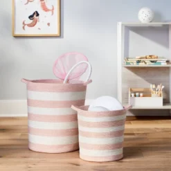Striped Coiled Kids' Rope Basket - Pillowfort™ -Baby Products Store GUEST 78986f3a 45d7 45d0 9225 0dd9d2eb9e06