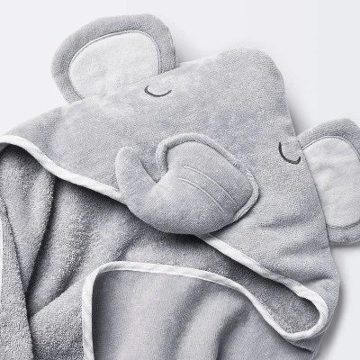 Baby Elephant Hooded Towel - Cloud Island™ Gray 3 Baby Elephant Hooded Towel - Cloud Island™ Gray - Image 2