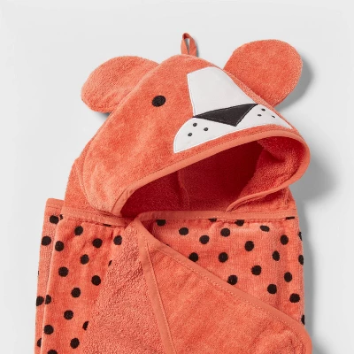 25"x50" Cheetah Kids' Hooded Towel Orange - Pillowfort™ 4 25"x50" Cheetah Kids' Hooded Towel Orange - Pillowfort™ - Image 2