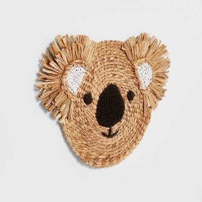 Water Hyacinth Koala Head Kids' Wall Decor Natural - Pillowfort™ 3 Water Hyacinth Koala Head Kids' Wall Decor Natural - Pillowfort™ - Image 2