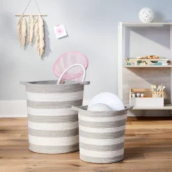 Striped Coiled Kids' Rope Basket - Pillowfortâ˘