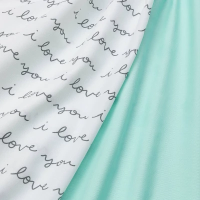 Crib Fitted Sheets I Love You And Mint Solid - Cloud Island™ - Gray/Mint - 2pk 3 Crib Fitted Sheets I Love You And Mint Solid - Cloud Island™ - Gray/Mint - 2pk