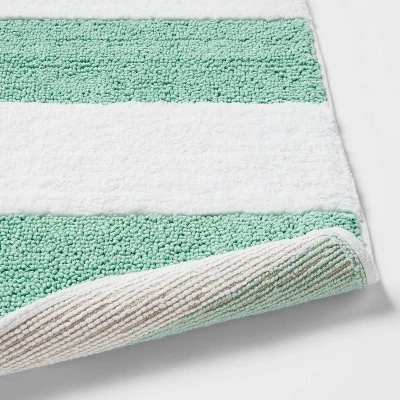 Rugby Striped Kids' Bath Rug Teal - Pillowfort™ 5 Rugby Striped Kids' Bath Rug Teal - Pillowfort™ - Image 3