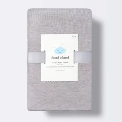 Polyester Rayon Fitted Crib Sheet - Solid Gray - Cloud Island™ -Baby Products Store GUEST b5cc95ad 4e8b 4b2e 84c0 7c6333c470a8