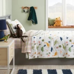Dinosaur Poly Cotton Reversible Kids' Quilt - Pillowfortâ˘