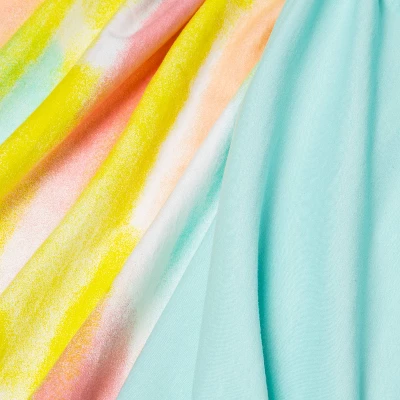 Fitted Jersey Crib Sheet 2pk - Cloud Island™ Brushstrokes And Solid Aqua 4 Fitted Jersey Crib Sheet 2pk - Cloud Island™ Brushstrokes And Solid Aqua - Image 2