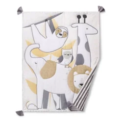 Crib Bedding Set Animals 4pc - Cloud Island⢠White/Beige