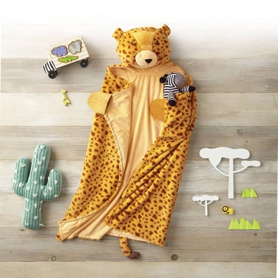Cheetah Kids' Hooded Blanket - Pillowfort™ 5 Cheetah Kids' Hooded Blanket - Pillowfort™ - Image 3