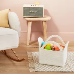Coiled Rope Square Storage Arch Bin - Cloud Island⢠Cream M