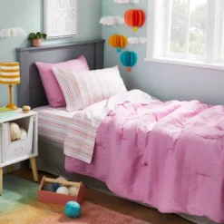 Rainbow Microfiber Striped Kids' Sheet Set - Pillowfortâ˘