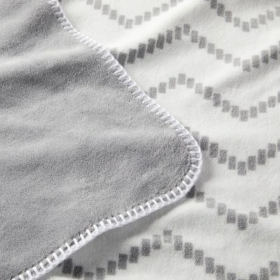 Plush Baby Blanket - Chevron - Gray - Cloud Island™ 4 Plush Baby Blanket - Chevron - Gray - Cloud Island™ - Image 2