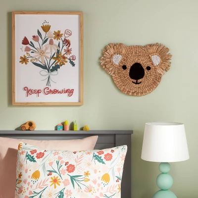 Water Hyacinth Koala Head Kids' Wall Decor Natural - Pillowfort™ 2 Water Hyacinth Koala Head Kids' Wall Decor Natural - Pillowfort™