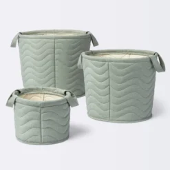Quilted Fabric Medium Round Storage Basket - Green - Cloud Island™ 7 Quilted Fabric Medium Round Storage Basket - Green - Cloud Island™ -Baby Products Store GUEST fe54c62f 90f2 4ff1 bc3f d731445825aa 1